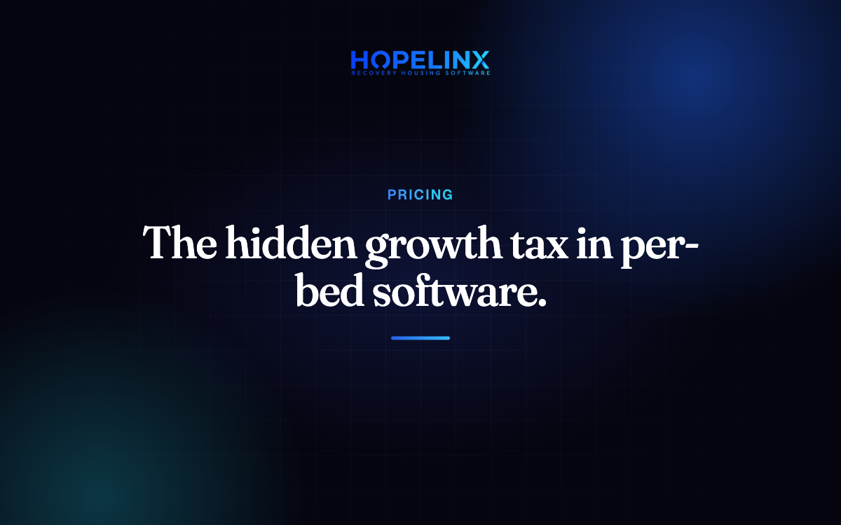 The Hidden Growth Tax in Per-Bed Recovery Housing Software